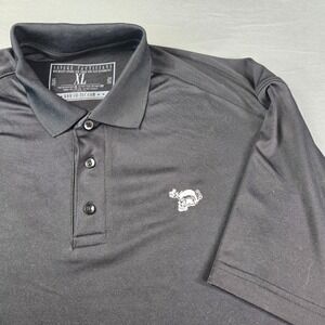 Savage Tacticians Men's XL Black Performance Polo Shirt Tactical Helmet Logo XL